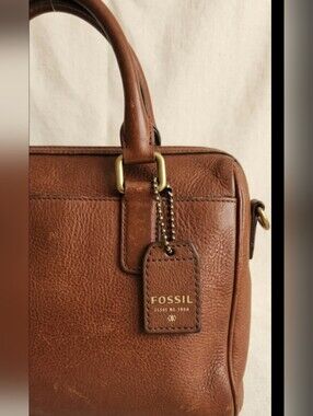 Fossil Brown Leather *Hangtag Only* Replacement Purse Charm Vintage